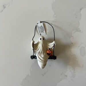 Ghost & Pumpkin On Swing Ornament- Cracker Barrel NWT